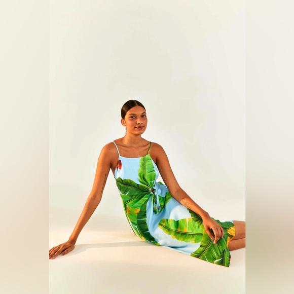 FARM RIO Blue Fresh Bananas Midi Dress - Picture 4 of 5